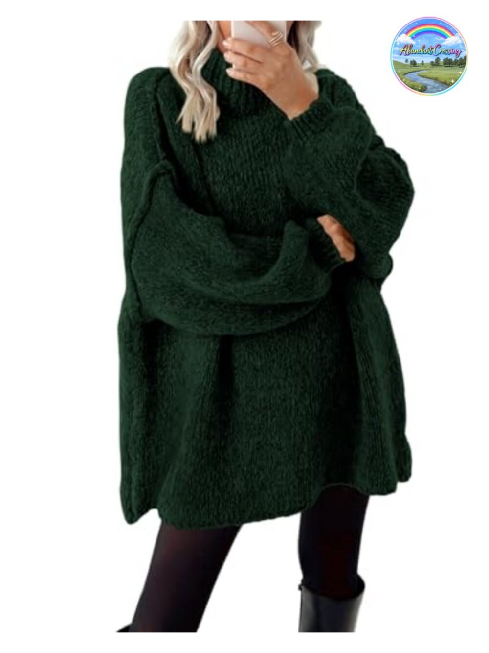 Mock Neck Cable Knit Oversized Sweater Women Long Sleeve Pullover